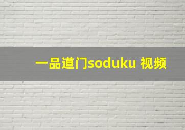 一品道门soduku 视频